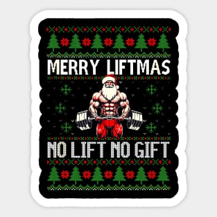 Merry Liftmas From North Swole Muscle Santa Weightlifting Sticker